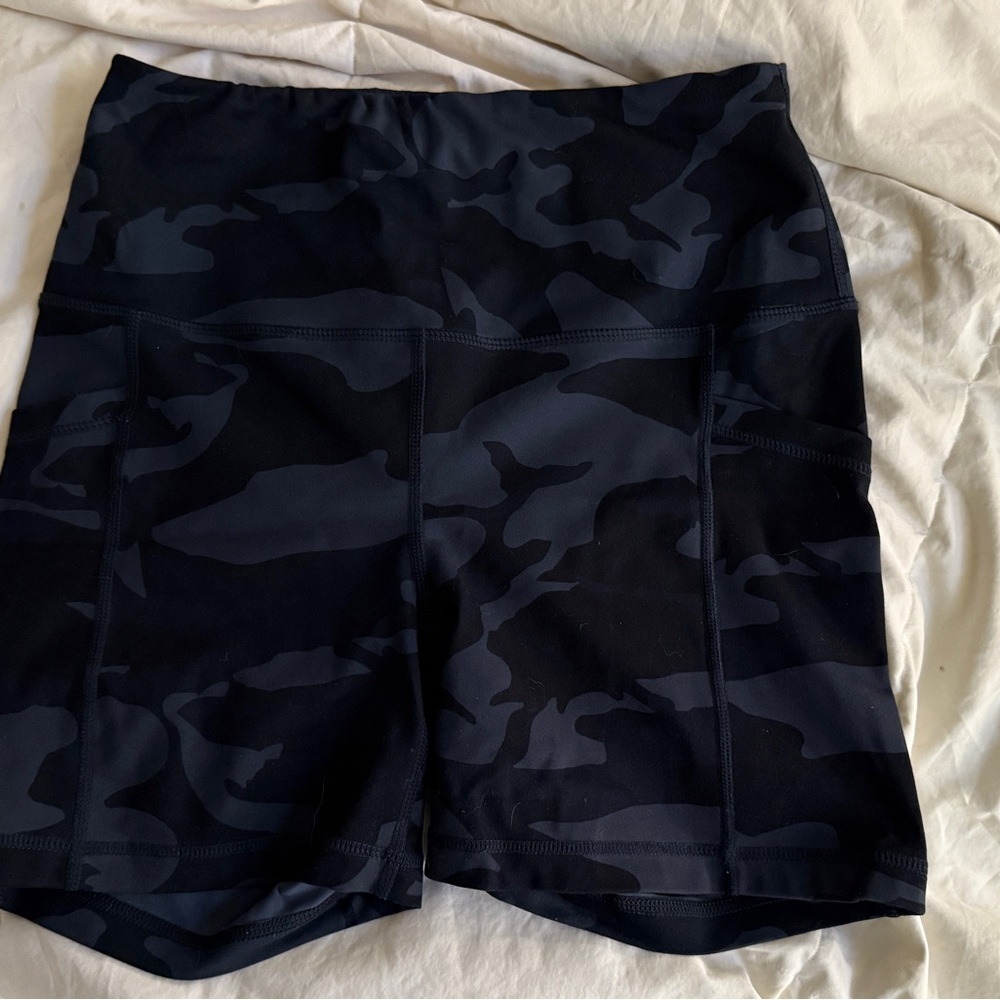 90 Degree By Reflex Black Athletic Shorts with Wide Waistband